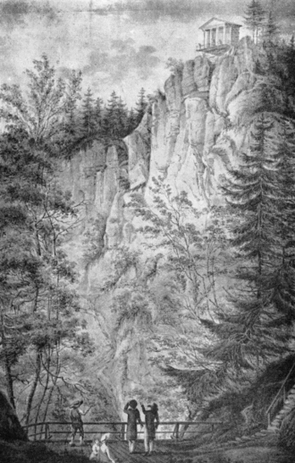 Propast Macocha na obrazu F. Richtera z roku 1830
