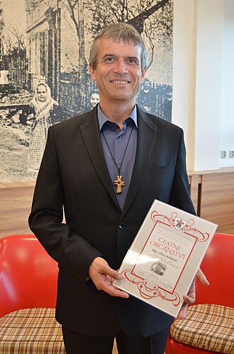 Jiří Kaňa při předávání čestného občanství města Adamova v roce 2018
